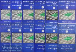 1952/53 Everton Home Football Programmes to include Sheffield United (holes punched)^ Nott.