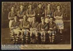 1947/48 Liverpool Signed Magazine Cutting fully signed to include Bob Paisley^ Barney Ramsden^