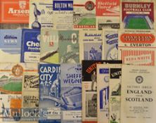 1954/55 Everton Away Football Programmes to include Sunderland^ Sheffield United^ Burnley^ West