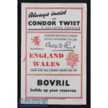 1947 Wales v England Rugby Programme: Those two sides shared the first post-war title. An 8pp