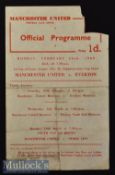 1959/60 Manchester United v Everton Supplementary Cup Final Football Programme date 22 Feb^ 1st