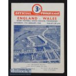 1948 England v Wales Rugby Programme: Only the expected pocket folds to note on this good 4pp