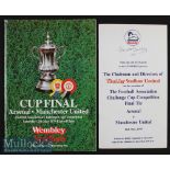 1979 FA Cup Final Arsenal v Manchester United Football Programme and signed Matt Busby Luncheon Menu