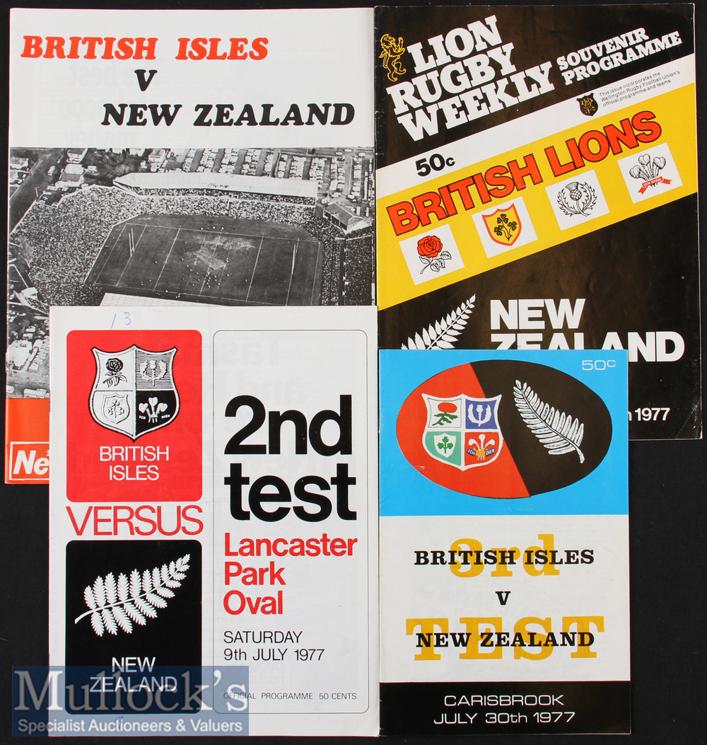 1977 British Lions Rugby Test Programmes (4): All four issues from the 3-1 Lions’ series defeat in