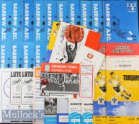 1968/9 Barrow AFC Football Programmes including 18 homes Brighton^ Bristol Rovers^ Luton^