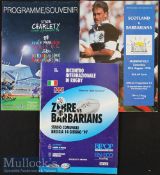 Special Barbarians Rugby Programme Trio (3): Large colourful issues for games v the French