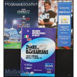 Special Barbarians Rugby Programme Trio (3): Large colourful issues for games v the French