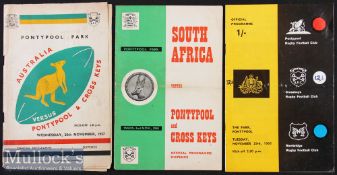 Rugby Tourists Programmes in Wales 1950s & 60s (3): New Zealand (1963) and Australia (1957 & 1966)