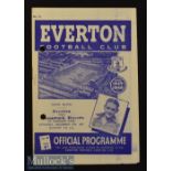 1947/48 Everton v Shamrock Rovers Friendly Match Football Programme date 27 Dec^ (punch holes)^ o/