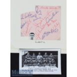 1950s Clyde FC Autograph Page containing 11x signatures in ink laid to card