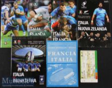 Italian home Rugby Programme etc Selection (6): v France (Coppa Europa^ less usual) 1983 & Six