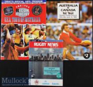 1983-90 Australia v USA & Canada Rugby Programmes (3): 2x v USA (‘83 and ’90) and v Canada ’85 (