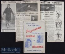 1950 FA Cup Final Arsenal v Liverpool Souvenir Football Programme date 29 Apr printed by Buick^