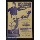 1946/47 Liverpool Senior Cup Semi-Final Everton v Tranmere Rovers Football Programme date 17 May^