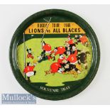 1966 Disney New Zealand Mickey Mouse etc Rugby Tray: Ever-popular colourful 30cm diameter circular