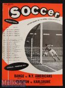 1960/61 Everton v Karlsruhe (Germany) in USA Football Programme date 4 June Polo Grounds^ light