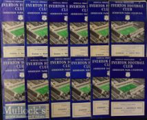 1956/57 Everton Home Football Programmes to include Banik Ostrava (Fr)^ Blackburn Rovers (FAC)^ West