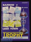 George Best Signed Barrow v Leek Town FA Trophy Football Programme date 19 May 1990^ signed in ink