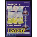 George Best Signed Barrow v Leek Town FA Trophy Football Programme date 19 May 1990^ signed in ink