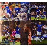 16x Signed Everton Colour Photographs Kean^ Digne^ Holgate^ Silver etc.^ measuring 30x21cm approx.