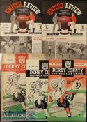 Various 1950s Derby County v Manchester United Football Programmes to include (H) v Manchester