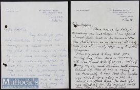 Rugby Letters from Wales & Lions’ V.G.J Jenkins: Very characteristic notes of acceptance then