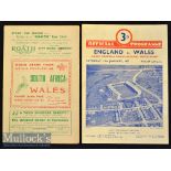 1951/1952 Wales v South Africa and England v Wales Rugby Programmes (2): So-called World