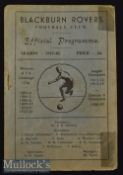 1947/48 Blackburn Rovers v Everton Football Programme date 23 Aug^ fair with slight cellotape to