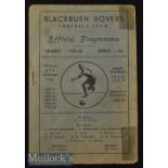 1947/48 Blackburn Rovers v Everton Football Programme date 23 Aug^ fair with slight cellotape to