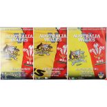 2012 Australia v Wales Test Rugby Programmes (3): Lovely set of all three large colourful issues