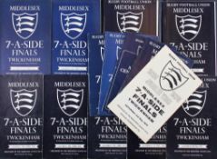Middlesex Sevens Rugby Programmes (14): The almost-unchanging distinctive dark blue issues for the