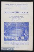 1953 FA Cup Final Eve of The Final Rally programme dated 1 May The Assembly Room St Pancras Town