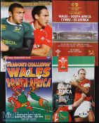 1994-2008 Wales Home & Away v South Africa Rugby Programme (4): For the Springboks’ matches at