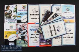 1954-2000s Barbarians Rugby v Nations Programmes ‘A’ (28): 1 v Argentina^ 8 v Australia^ 2 v