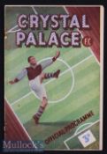 1950/51 Crystal Palace v Gillingham Football Programme date 7 Oct^ first season in FL for