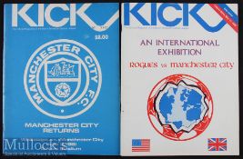 Manchester City Oversees Tour Football Programmes to include 1980 v Memphis Rogues and 1981 v