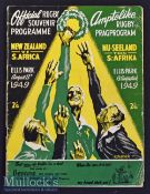 Scarce 1949 South Africa v New Zealand Rugby Test Programme: Issue for 2nd test won by the