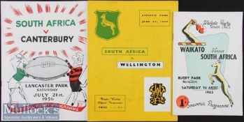 1956 South Africa in New Zealand Rugby Programmes (3): Large format detailed issues v Wellington^