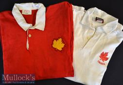 1980s Canada Red Match Worn & White Official Rugby Jerseys (2): Canterbury-made XXOS scarlet