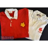 1980s Canada Red Match Worn & White Official Rugby Jerseys (2): Canterbury-made XXOS scarlet