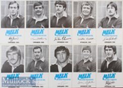 1980 South African Rugby Trade Card Ads for Milk (10): Ten of those featured in Lot 317^ postcard