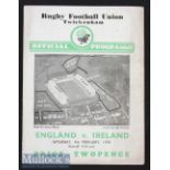 1935 England v Ireland Rugby Programme: In Ireland’s Championship season^ well-worn cover but o/wise