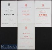 4x Multi-Signed Late 1950s Stoke City Football Programmes to include 56/57 v Radnicki (Yugoslavia)