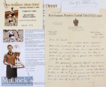 1945 Wolverhampton Wanderers Edward T Vizard Handwritten Signed Letter addressed to Mr Smith^ on