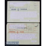 1967 New Zealand All Blacks UK Tour Congratulatory Rugby Telegrams (2): Two original telegram