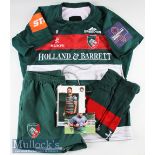 Leicester Tigers Complete Match Prepared Rugby Kit: Fully logoed 2018-19 3XL Jersey complete with