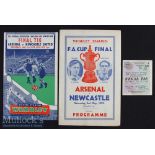 1952 FA Cup Final Arsenal v Newcastle United Football Programme and Match Ticket date 3 May plus the