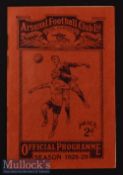 1928/29 Arsenal v Portsmouth Football Programme date 19 Jan^ rusted staples^ staple bleed^ scores