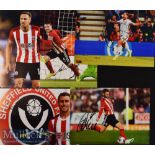 5x Signed Sheffield United Colour Photographs Freeman^ Norwood^ Flack etc. measuring 30x21cm approx.