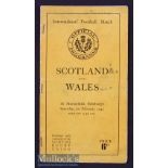 1947 Scotland v Wales Rugby Programme: Wales shared the title helped by this 22-8 win^ all the